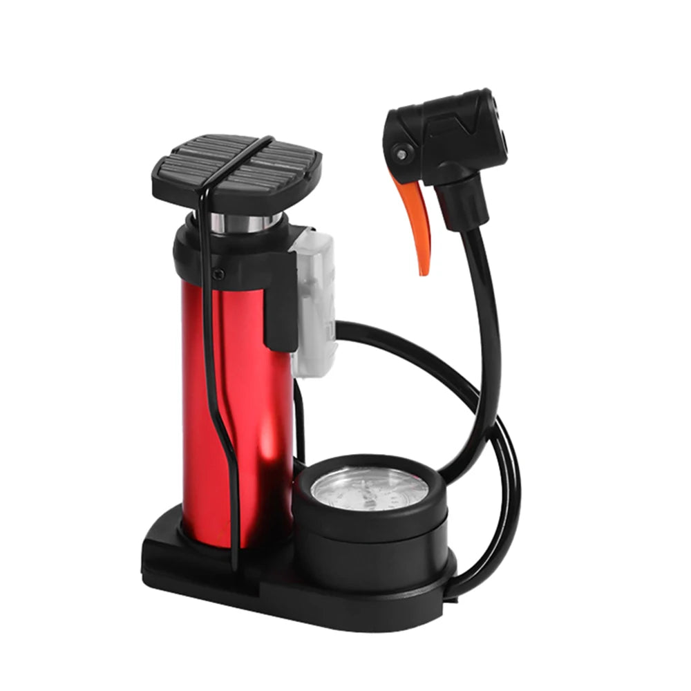 Oneside Mini Bike Pump — Portable Foot Pump with Gauge