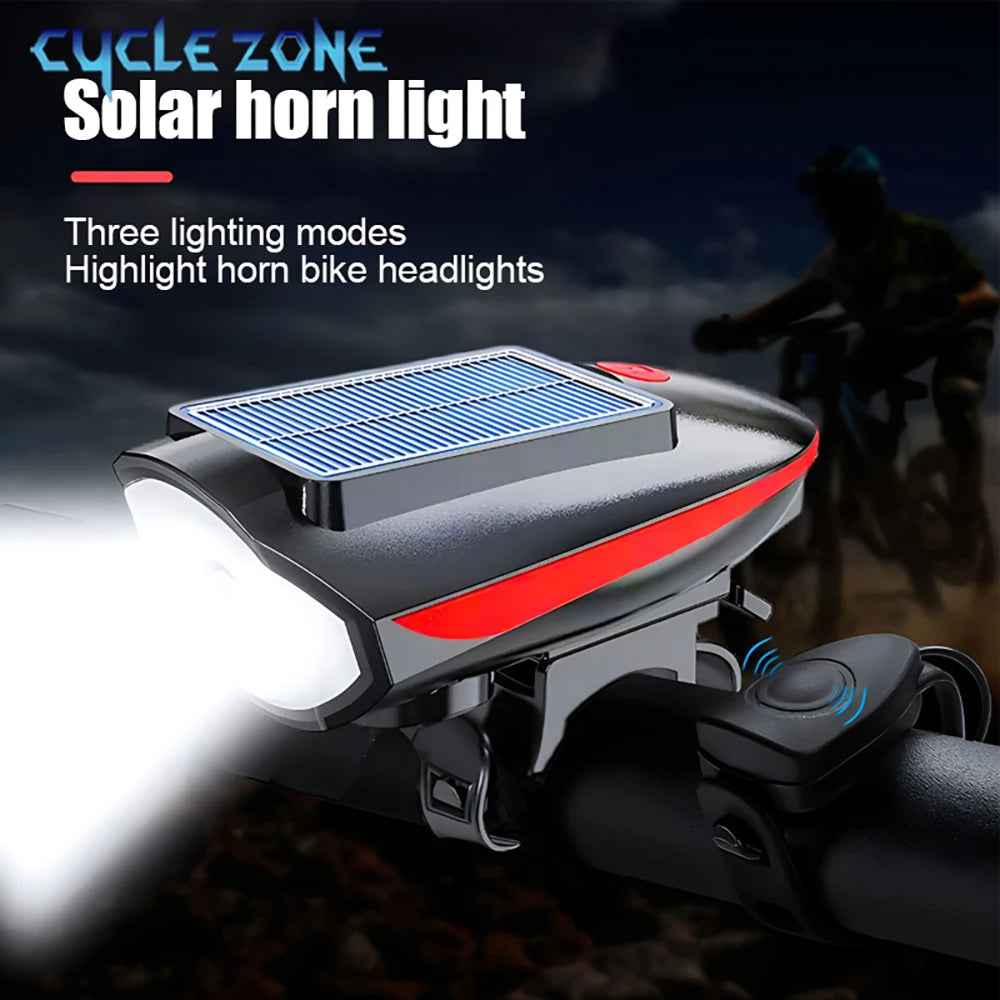Oneside Solar Bike Light & Bell — LED Headlamp with Horn