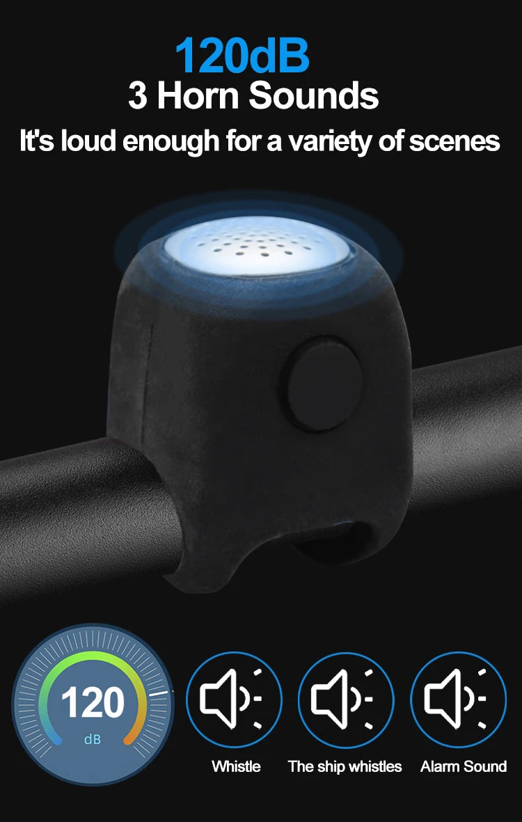 Oneside Electric Bike Bell — 3 Sound Modes, Loud Horn