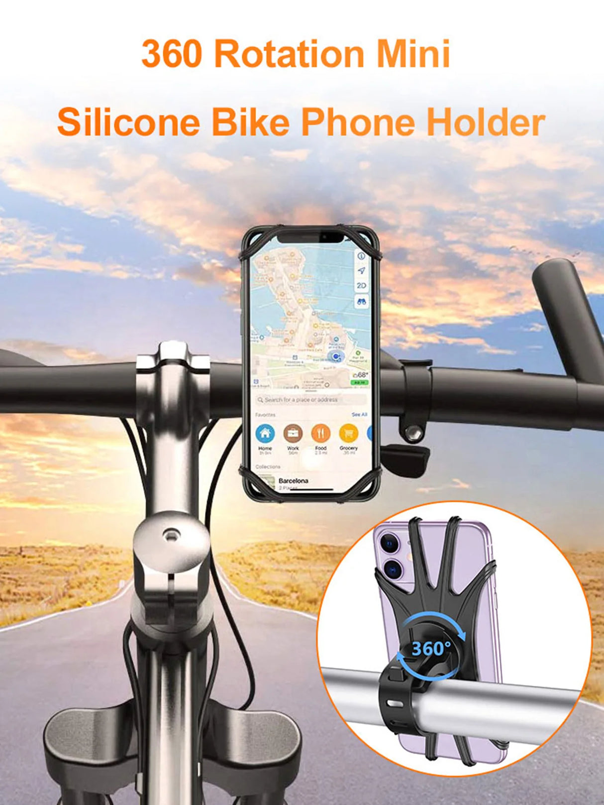 Oneside Silicone Bike Phone Mount — 360° Universal Holder