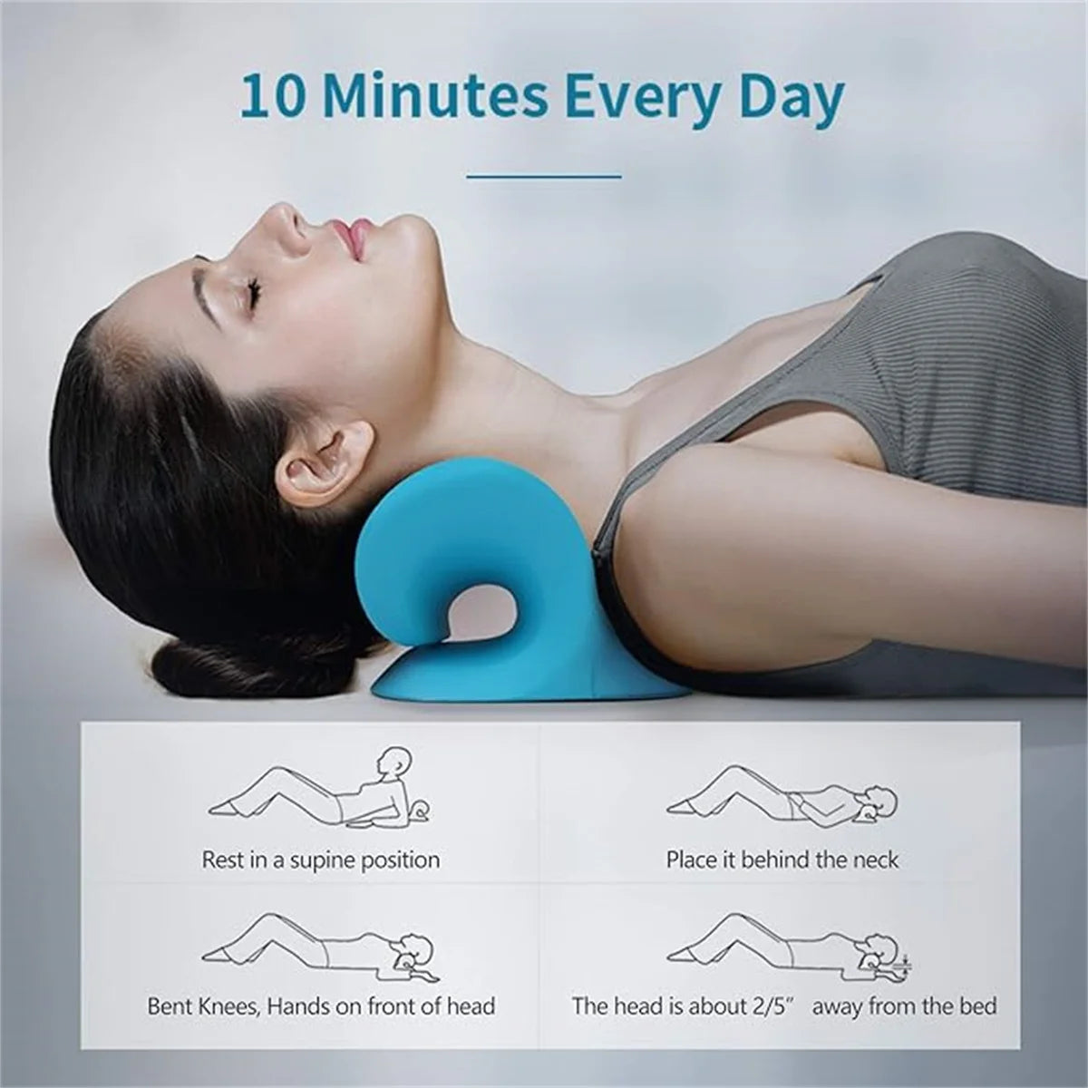 Oneside Cervical Neck Traction Pillow — C-Shaped Relaxer for Neck, Shoulder & TMJ Pain Relief