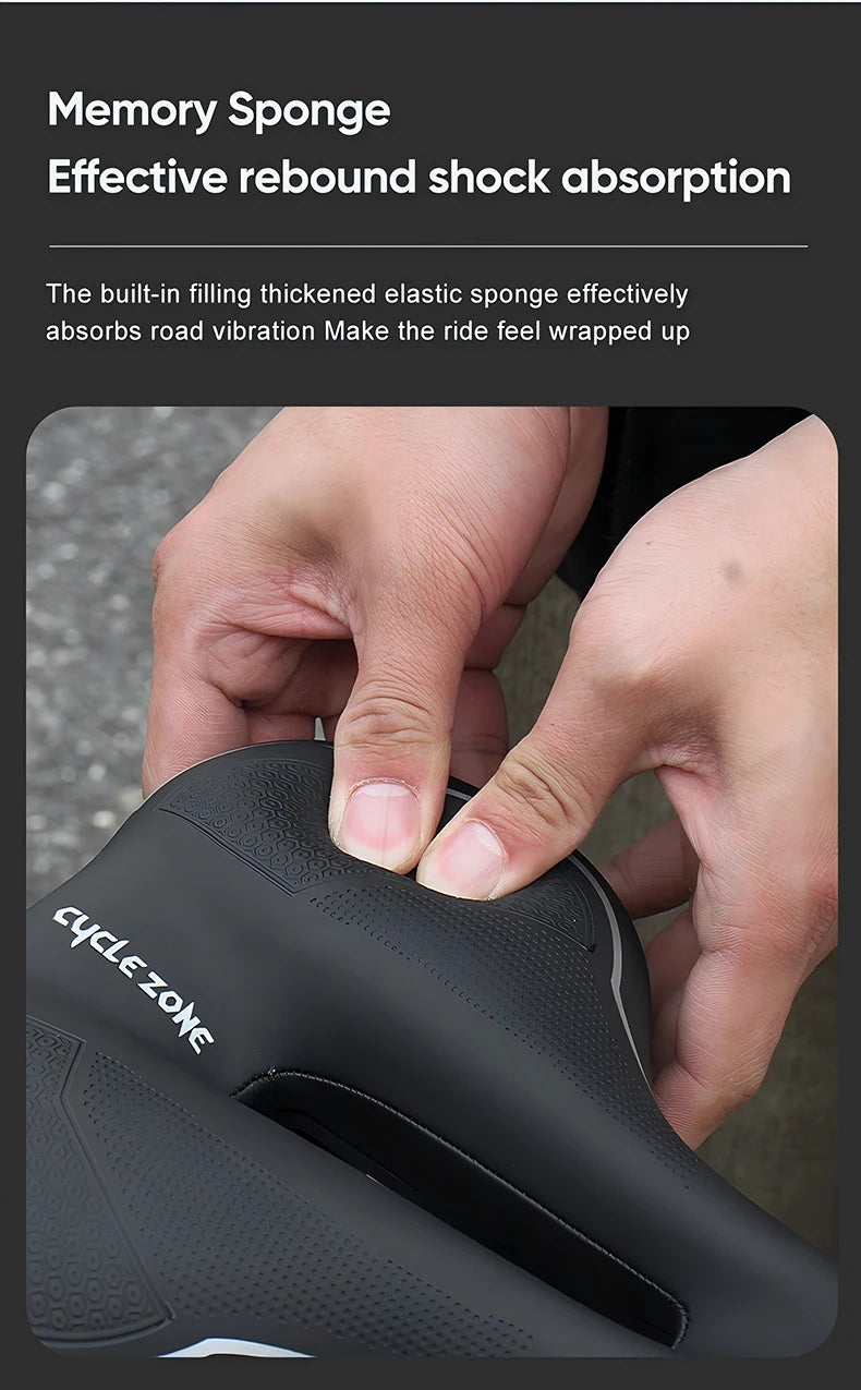 Oneside Hollow Bike Saddle — Breathable Shockproof PU Seat
