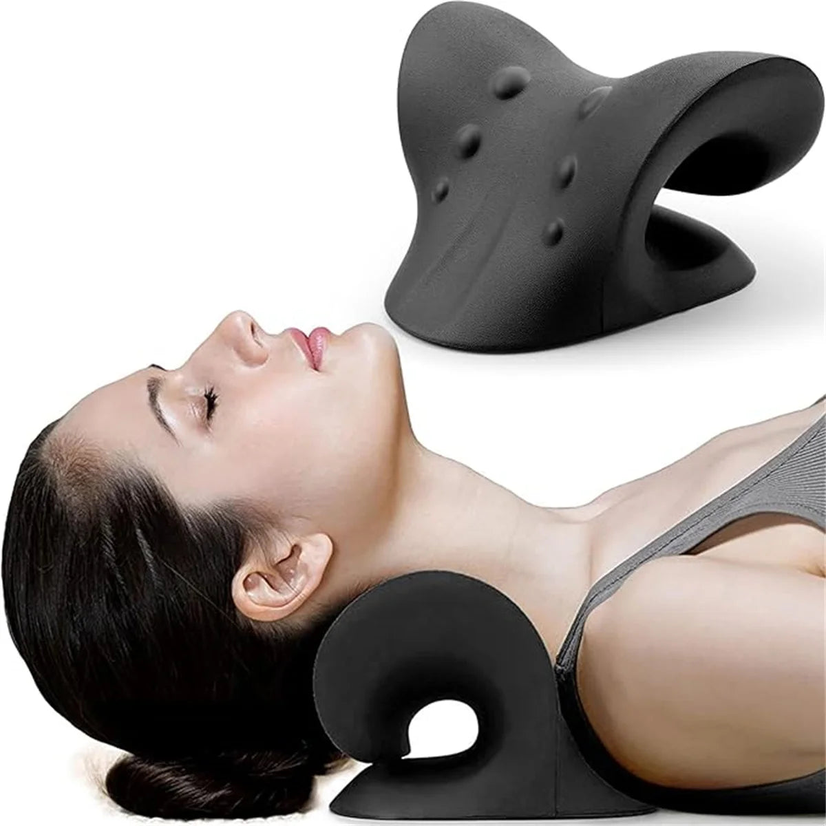 Oneside Cervical Neck Traction Pillow — C-Shaped Relaxer for Neck, Shoulder & TMJ Pain Relief