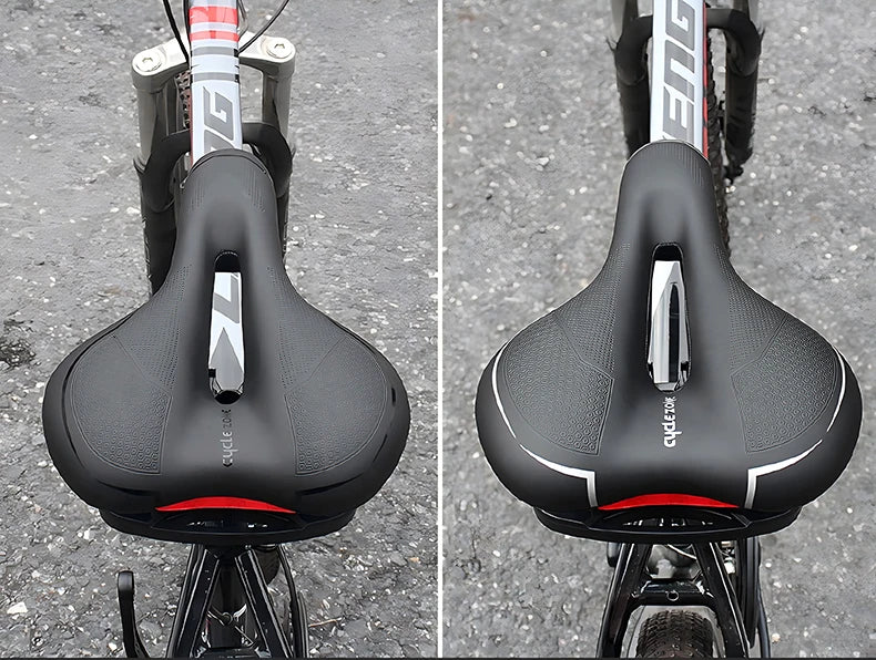Oneside Hollow Bike Saddle — Breathable Shockproof PU Seat