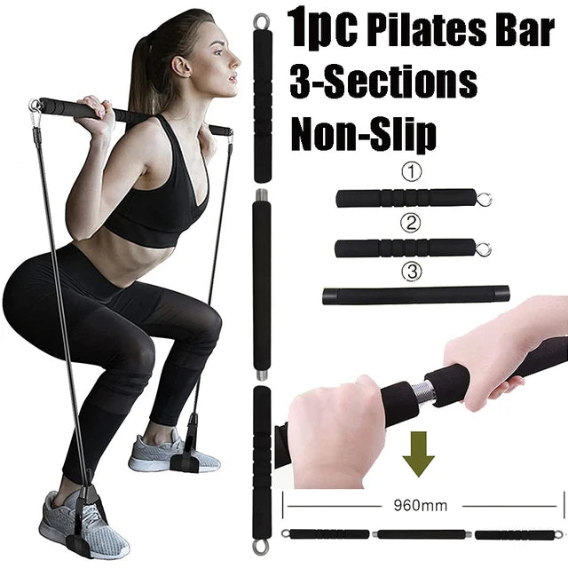 Oneside Workout Bar with Resistance Bands — Yoga & Pilates Set