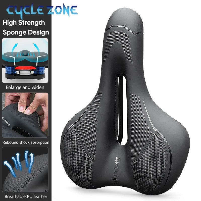 Oneside Hollow Bike Saddle — Breathable Shockproof PU Seat