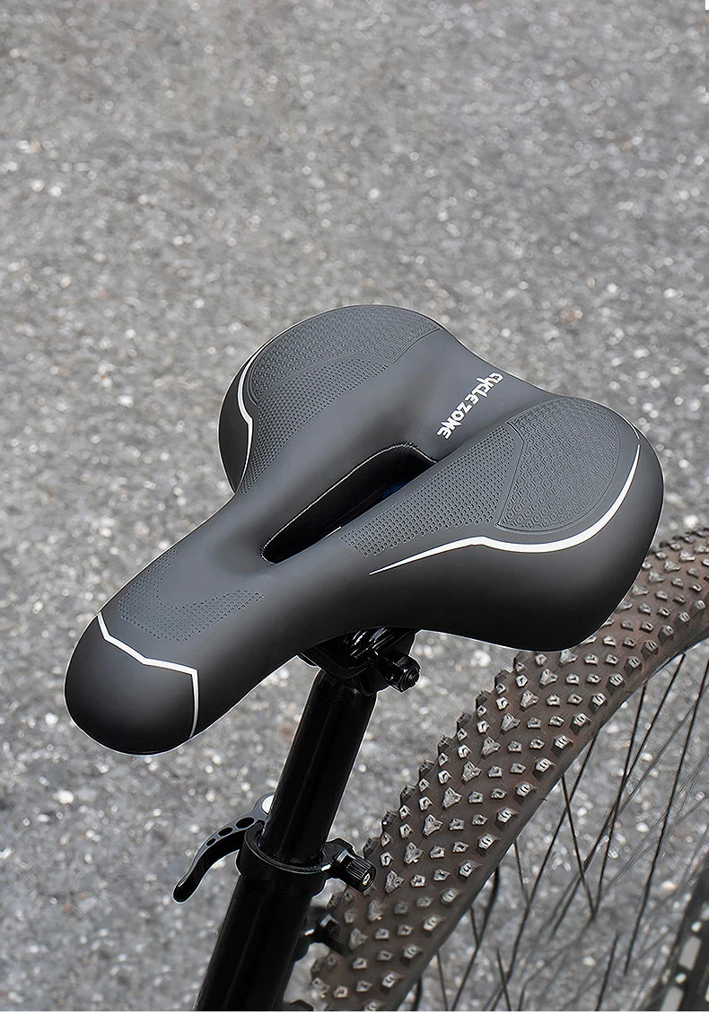 Oneside Hollow Bike Saddle — Breathable Shockproof PU Seat