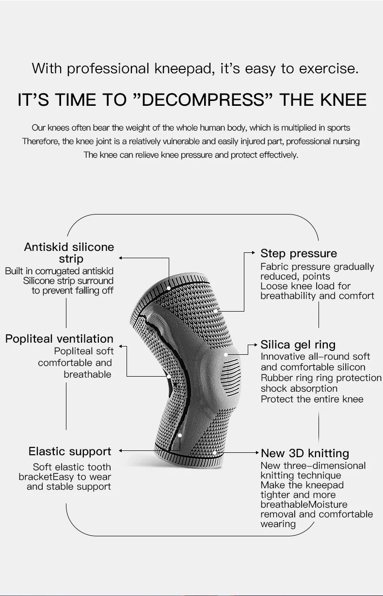 Oneside Compression Knee Sleeve with Silicone Support — Pain Relief