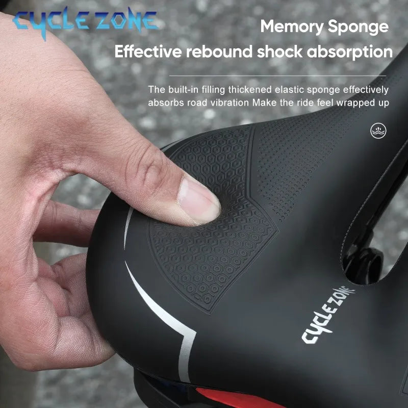 Oneside Hollow Bike Saddle — Breathable Shockproof PU Seat