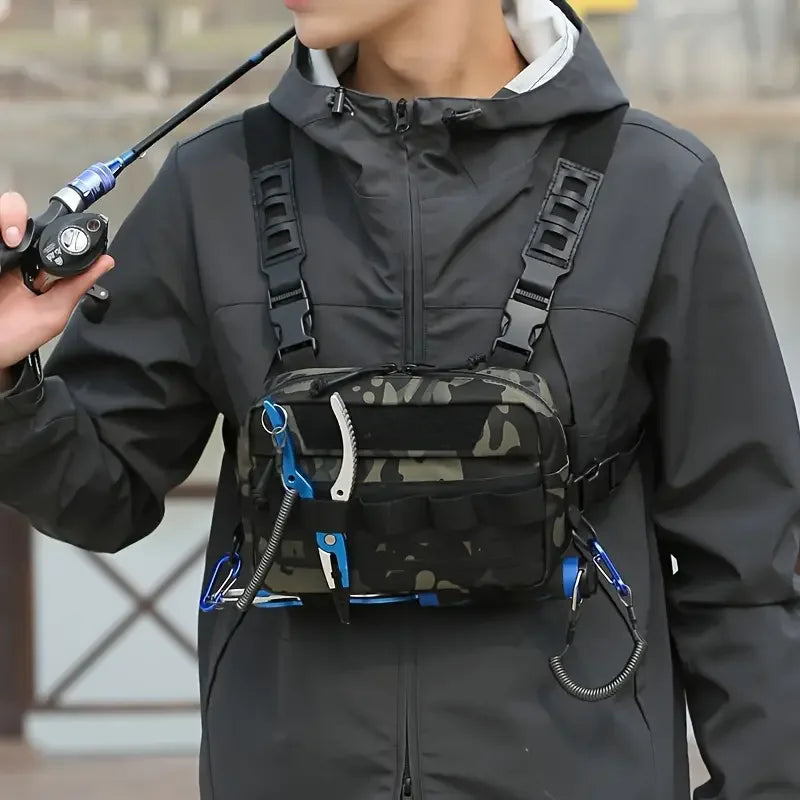Oneside Camo Fishing Vest Bag — Multi-Pocket Chest Pack