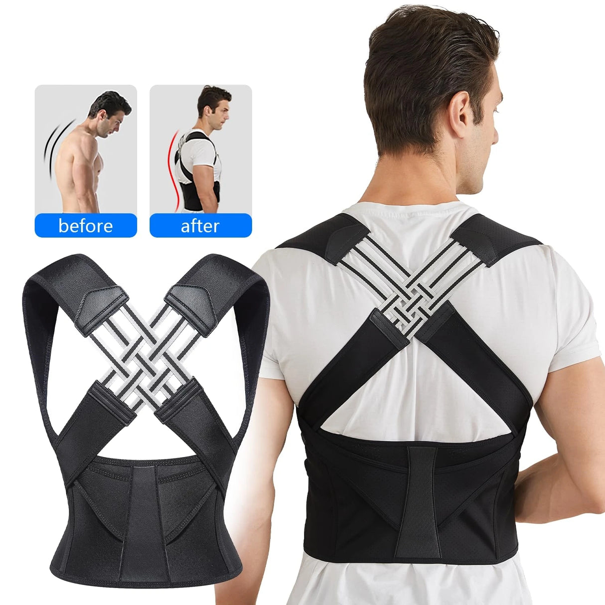 Oneside Full Back Posture Corrector — Shoulder Straightener & Spine Support Brace