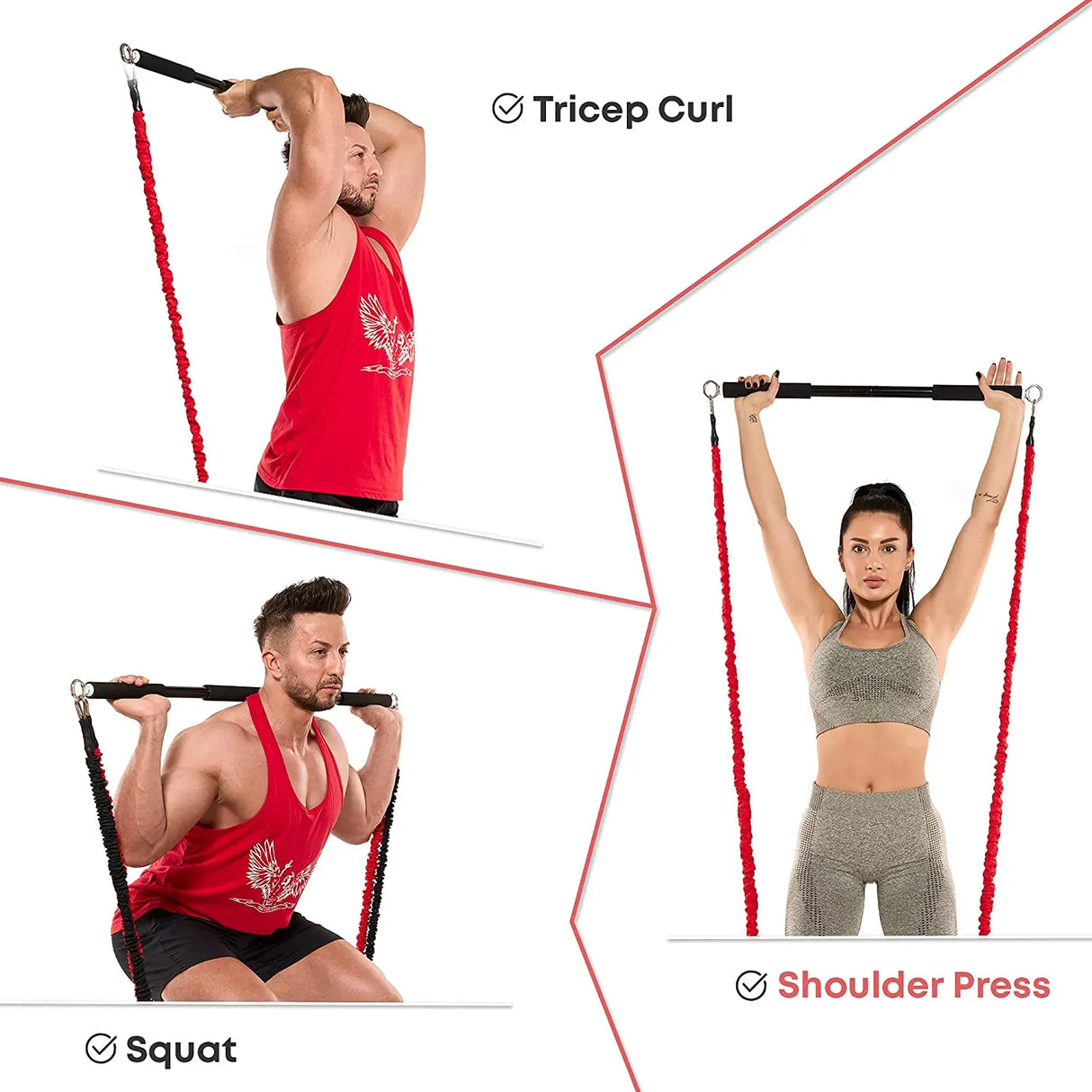 Oneside Workout Bar with Resistance Bands — Yoga & Pilates Set