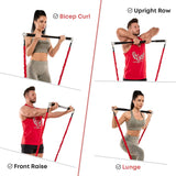 Oneside Workout Bar with Resistance Bands — Yoga & Pilates Set