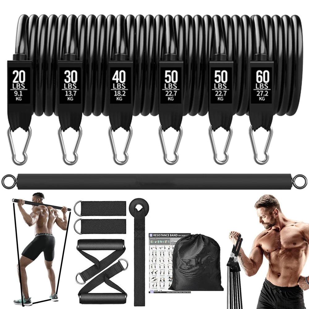 Oneside Workout Bar with Resistance Bands — Yoga & Pilates Set