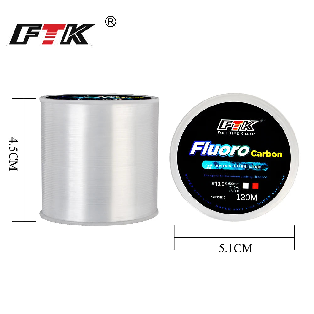 Oneside Fluorocarbon Fishing Line — 120m Carbon Leader