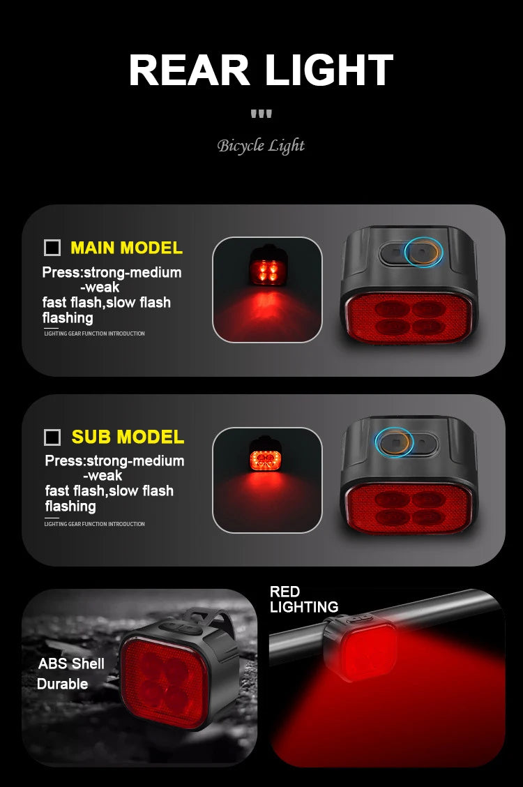 Oneside USB Bike Light Set — Front & Rear LED Taillight