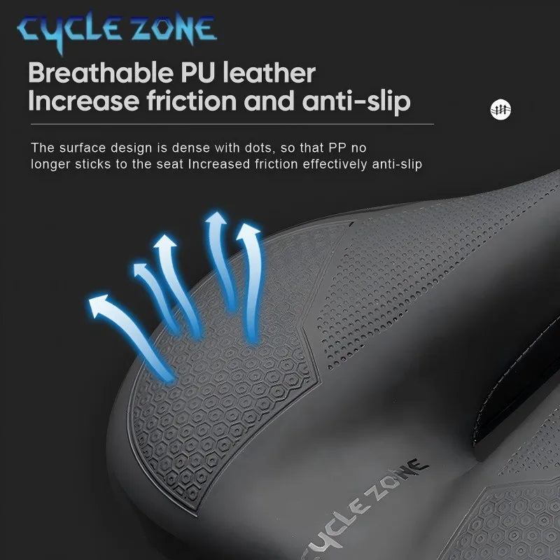 Oneside Hollow Bike Saddle — Breathable Shockproof PU Seat