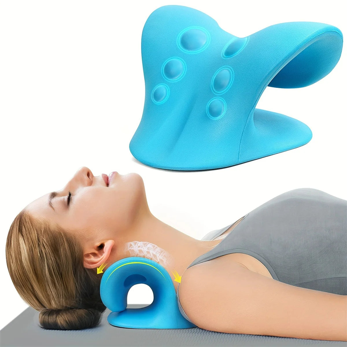 Oneside Cervical Neck Traction Pillow — C-Shaped Relaxer for Neck, Shoulder & TMJ Pain Relief