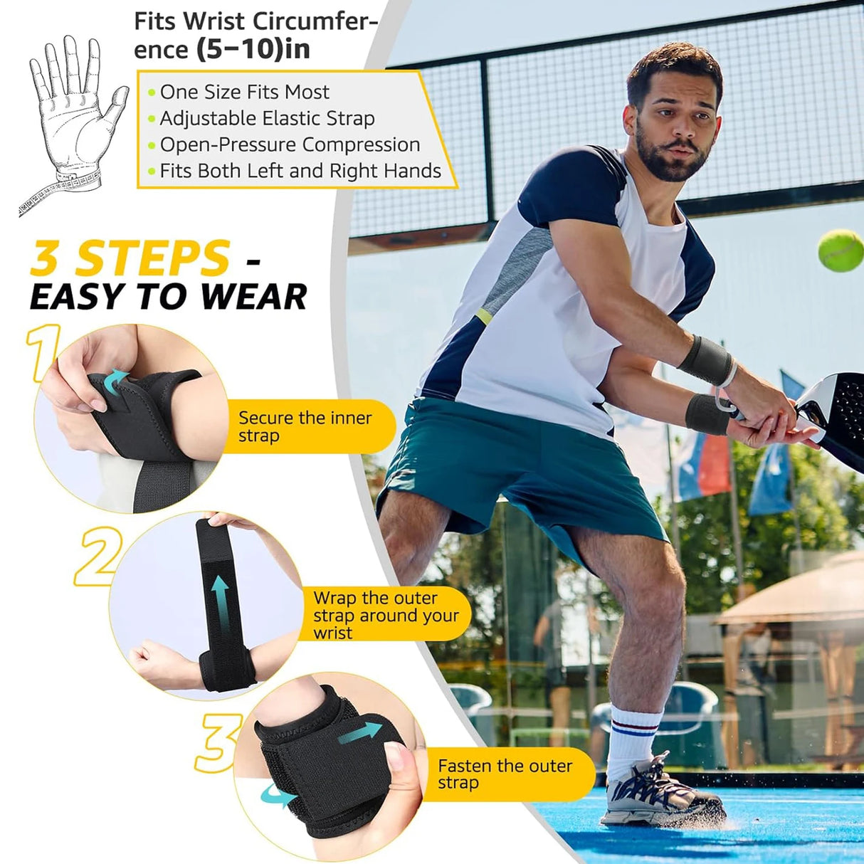 Oneside Wrist Compression Straps — 2-Pack Support