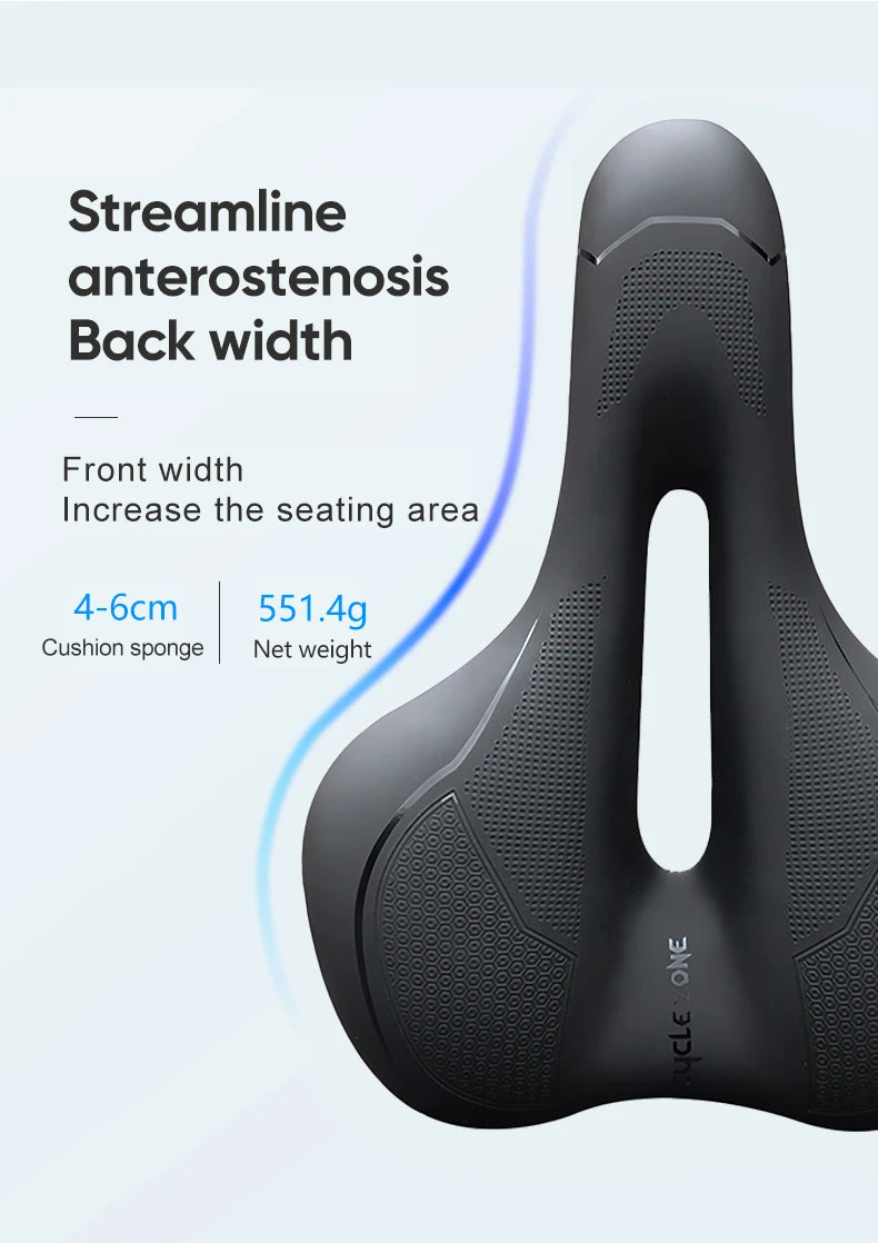 Oneside Hollow Bike Saddle — Breathable Shockproof PU Seat