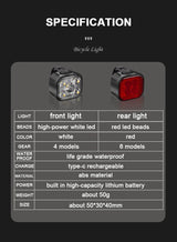 Oneside USB Bike Light Set — Front & Rear LED Taillight