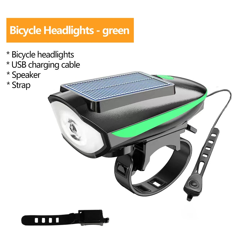 Oneside Solar Bike Light & Bell — LED Headlamp with Horn