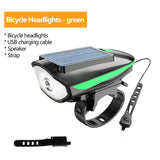 Oneside Solar Bike Light & Bell — LED Headlamp with Horn