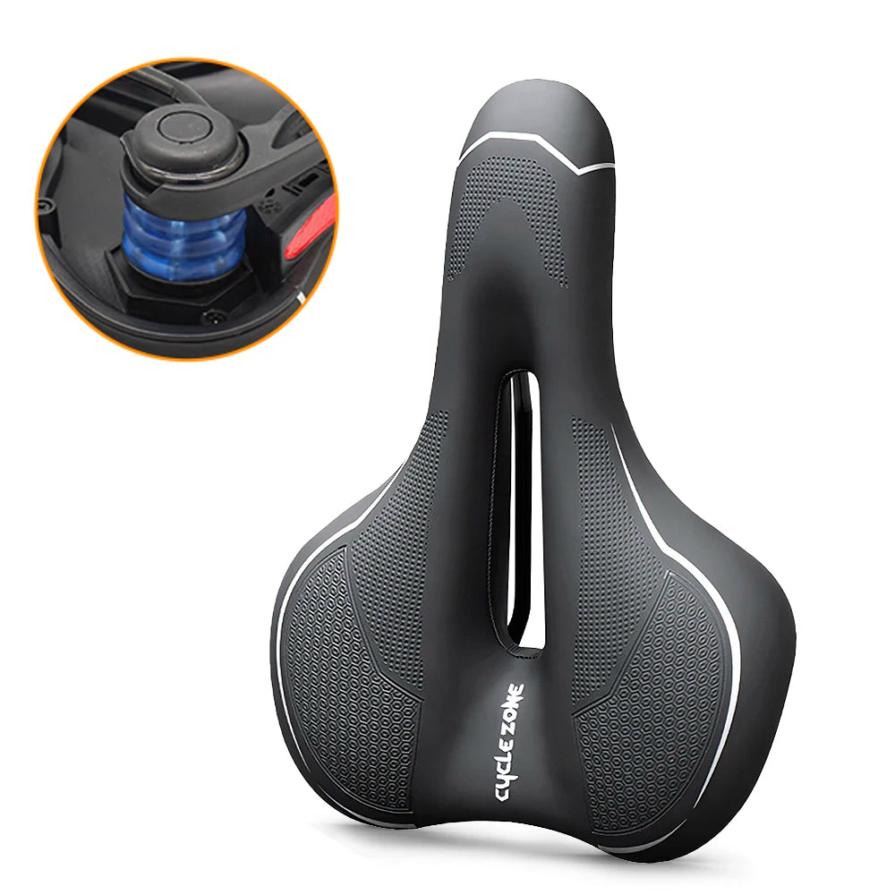 Oneside Hollow Bike Saddle — Breathable Shockproof PU Seat