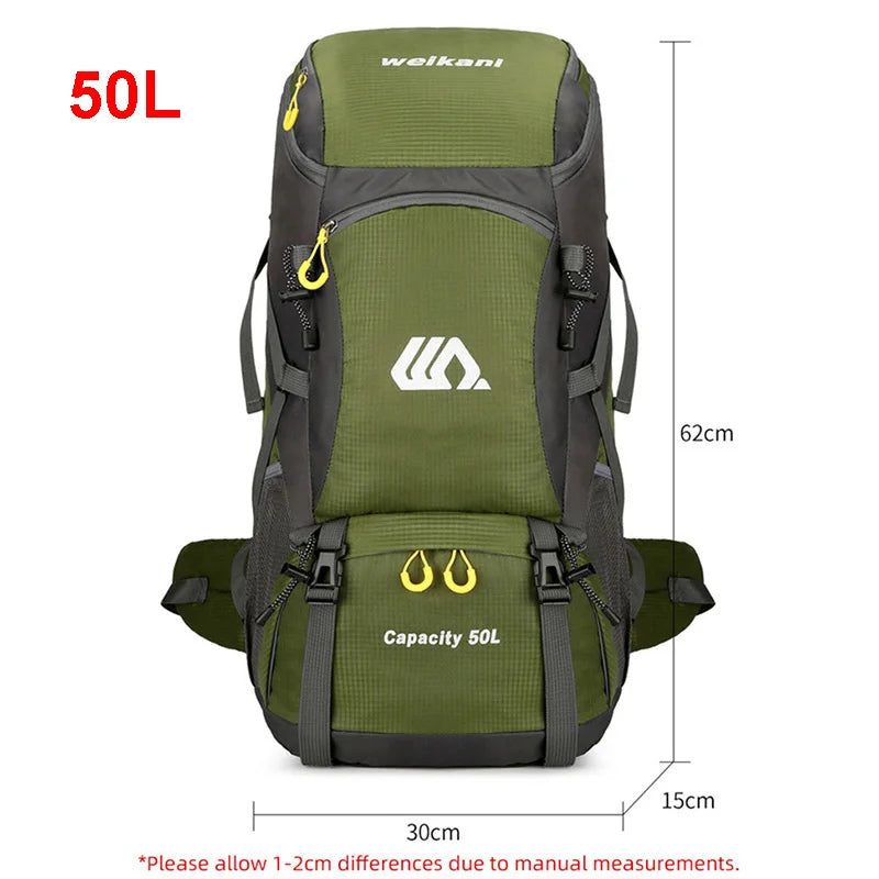Oneside 50L Hiking Backpack — Waterproof Travel Rucksack