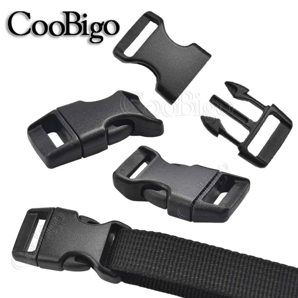 Oneside Curved Paracord Buckles — 10–25mm Plastic Clips