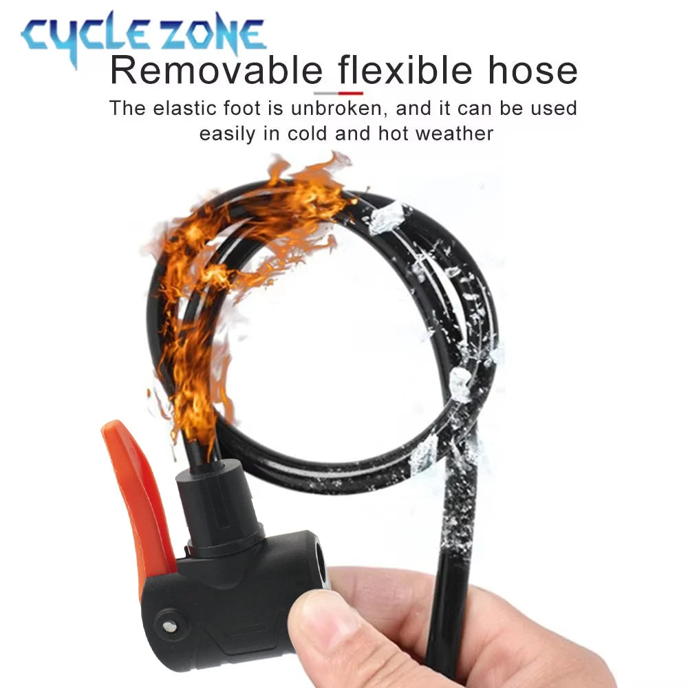 Oneside Mini Bike Pump — Portable Foot Pump with Gauge