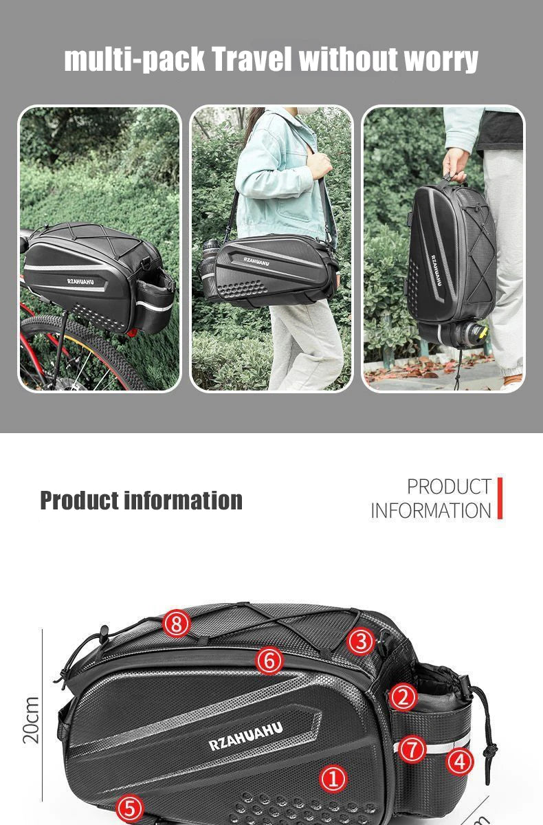 Oneside 10L Bike Rear Seat Bag — Waterproof Rack Saddlebag