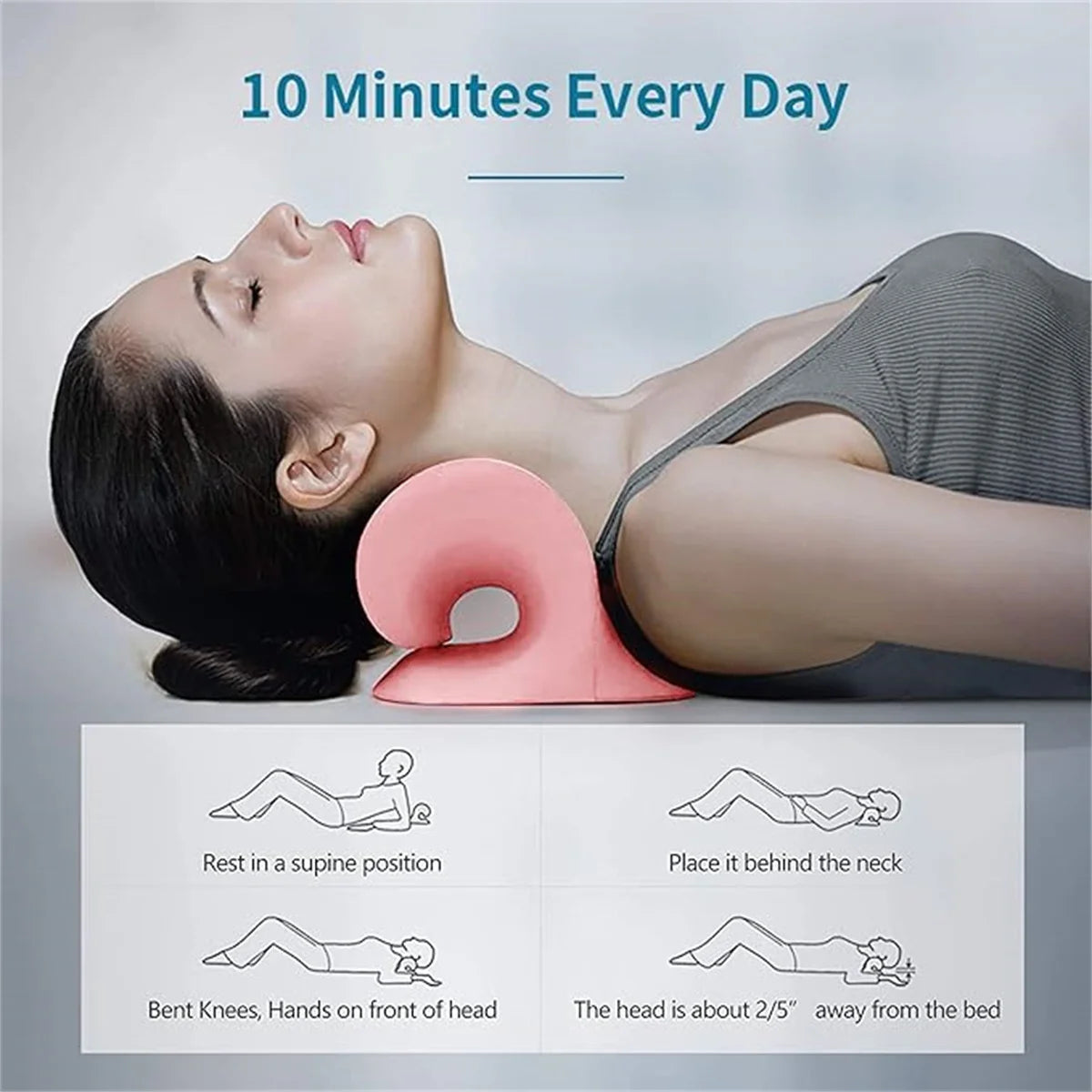 Oneside Cervical Neck Traction Pillow — C-Shaped Relaxer for Neck, Shoulder & TMJ Pain Relief
