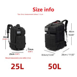 Oneside Tactical Backpack 25L/50L — Waterproof 1000D Nylon