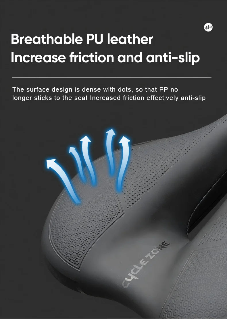 Oneside Hollow Bike Saddle — Breathable Shockproof PU Seat