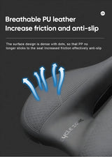 Oneside Hollow Bike Saddle — Breathable Shockproof PU Seat