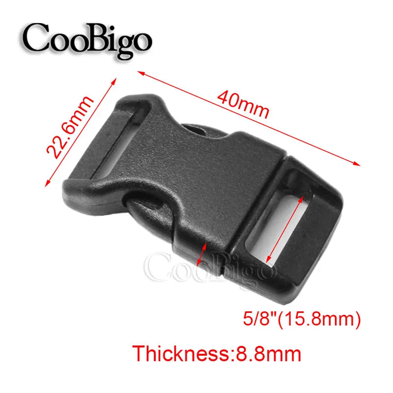 Oneside Curved Paracord Buckles — 10–25mm Plastic Clips