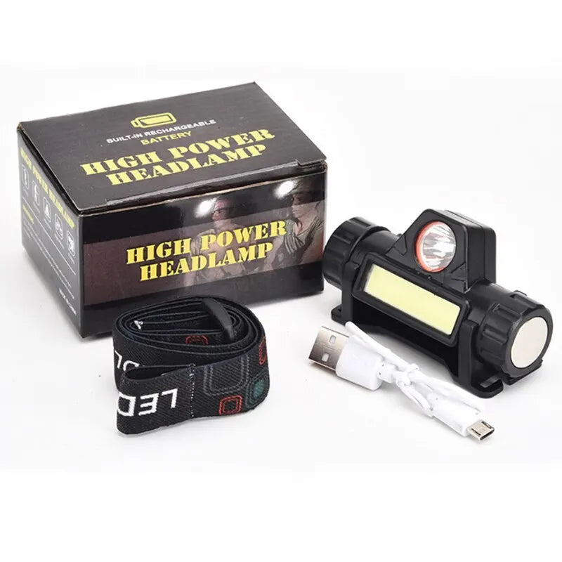 Oneside USB Rechargeable COB LED Headlamp — Ultra-Bright