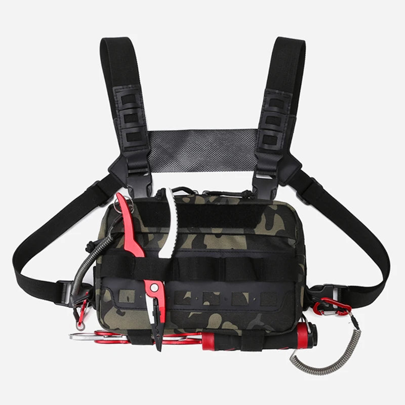 Oneside Camo Fishing Vest Bag — Multi-Pocket Chest Pack