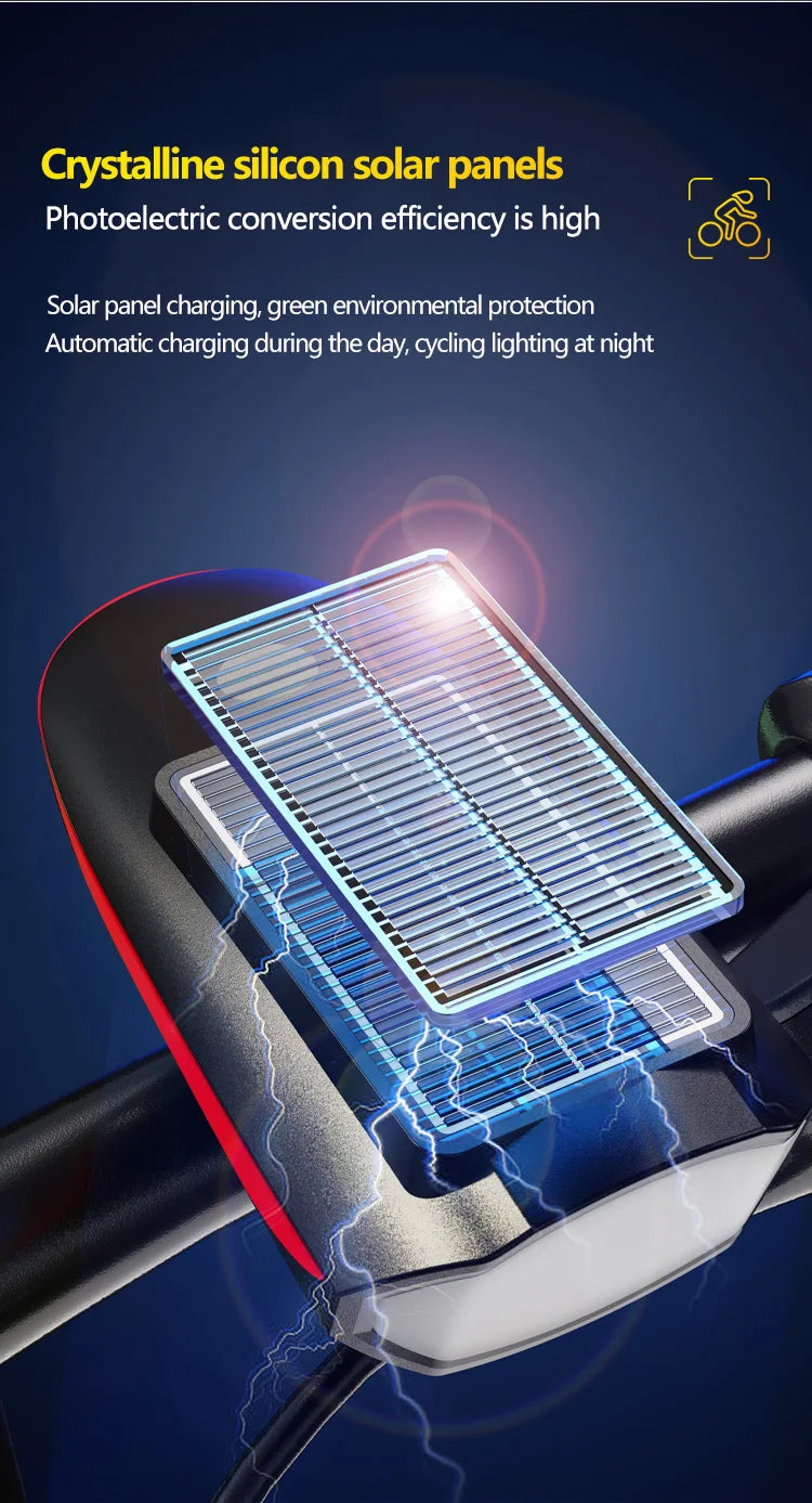 Oneside Solar Bike Light & Bell — LED Headlamp with Horn