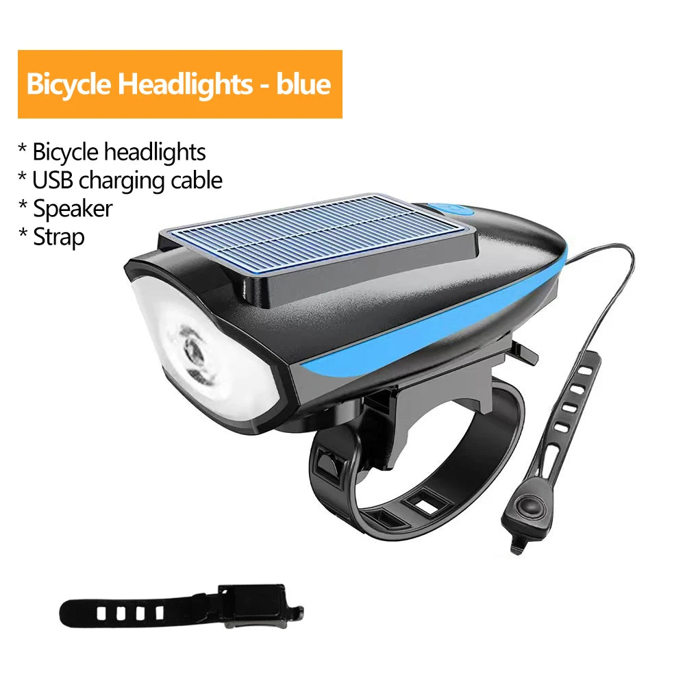 Oneside Solar Bike Light & Bell — LED Headlamp with Horn