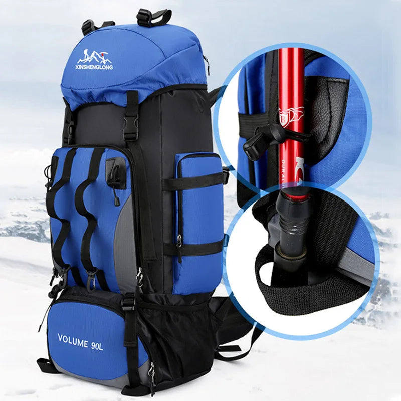 Oneside 90L Hiking & Camping Backpack — Waterproof Rucksack