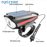Oneside Solar Bike Light & Bell — LED Headlamp with Horn