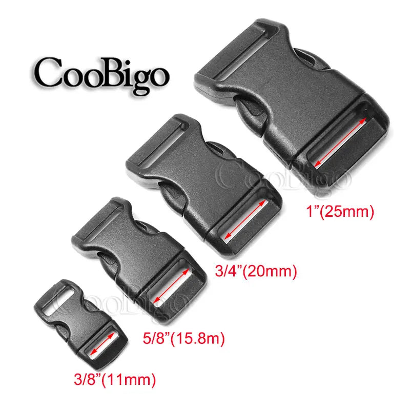 Oneside Curved Paracord Buckles — 10–25mm Plastic Clips