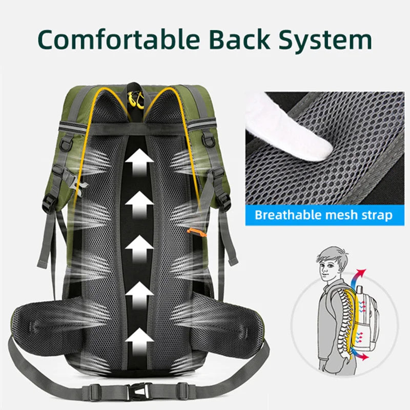 Oneside 50L Hiking Backpack — Waterproof Travel Rucksack