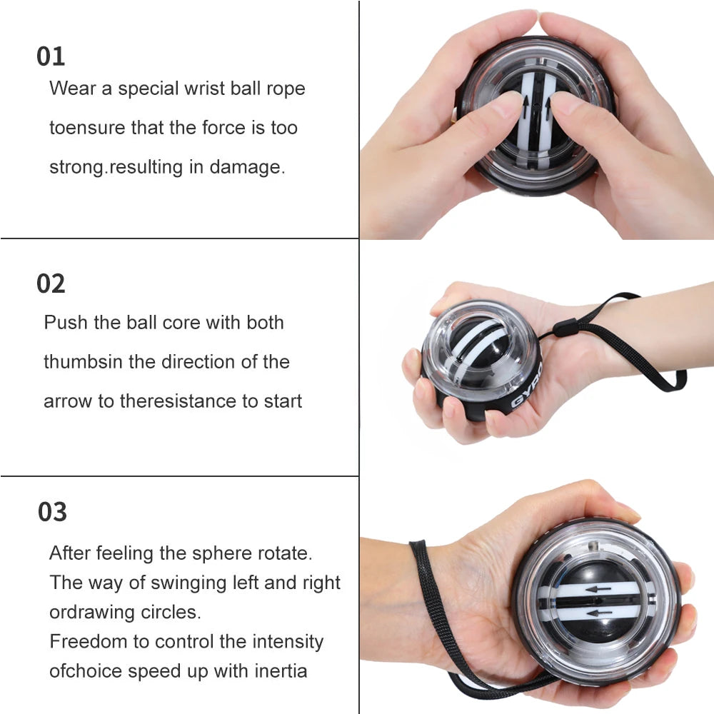 Oneside Self-Starting Gyro Ball — Wrist & Forearm Strength Trainer with LED
