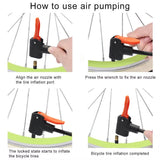 Oneside Mini Bike Pump — Portable Foot Pump with Gauge
