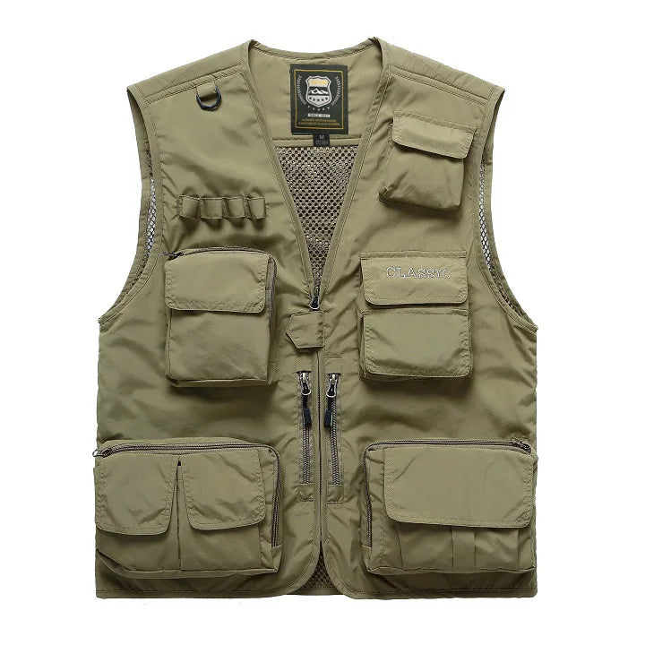 Oneside Men's Multi-Pocket Outdoor Vest — Hiking & Fishing